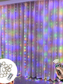 Cortina de LED 3M 300 Luz 8 Modos De Iluminação Luzes De Fada De Fadas USB Para Decorações De Festa